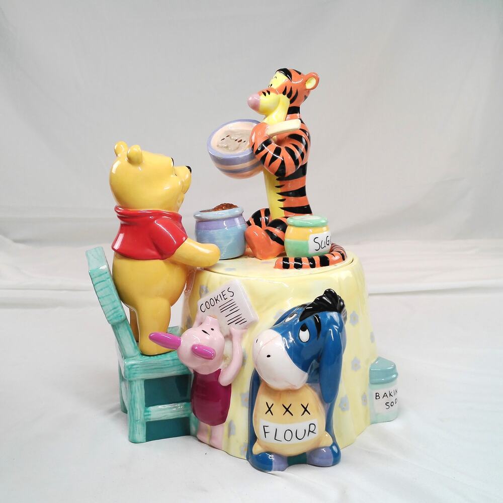 Disney Winnie the Pooh Tigger Piglet Eeyore Ceramic Cookie Jar Kitchen Decor